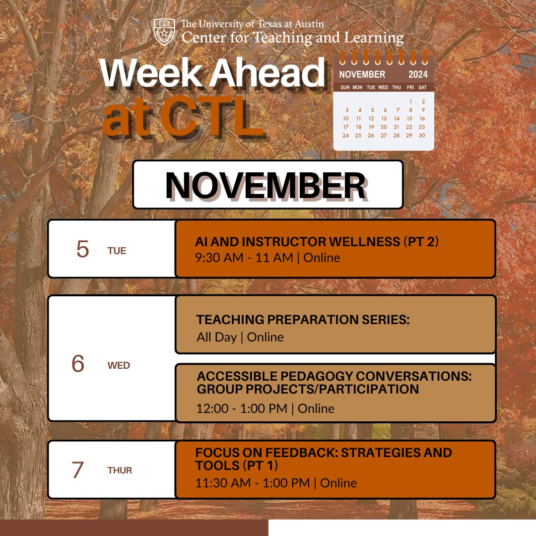 This Upcoming week at CTL!
for more info, visit:  linktr.ee/ctl_ut