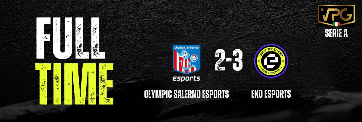 | FULL TIME |

🇮🇹 <a href="/VPGItaly/">Virtual Pro Gaming Italy 🇮🇹</a> 
🆚 <a href="/OlympicSaEsp/">Olympic Salerno eSports</a> 
✅ 3-2

<a href="/FazzMdc/">FaZz</a> ⚽️👟
<a href="/Guidone10_/">Guidone10_</a> ⚽️

🆚 <a href="/DevilsXI_/">DevilsXI😈</a> 
✅ 2-1

<a href="/pizzacane/">Pizzacane 💎</a> ⚽️
<a href="/JackerzVII/">JackerzVII</a> ⚽️👟  

#ChaseTheEchoes