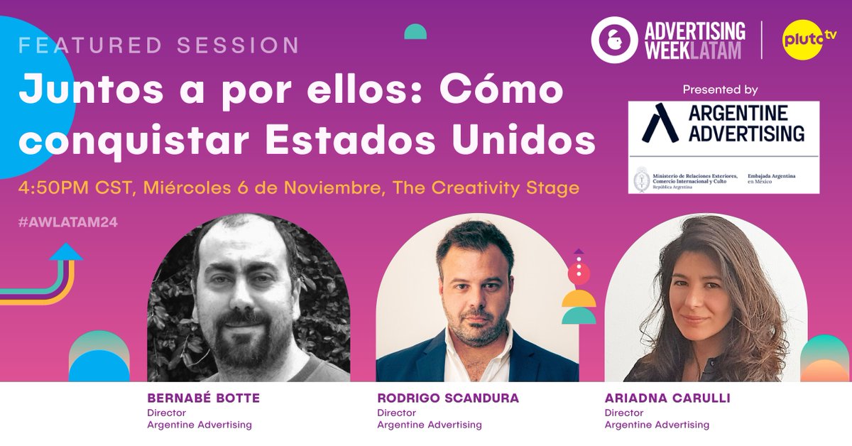 ✨ Exploraremos cómo adaptar campañas auténticas para conectar con audiencias latinas.

➡️ Patrocinado por @AgenciasARG, descubre cómo tu marca puede dar el gran salto. bit.ly/4feZuIU #AWLATAM24