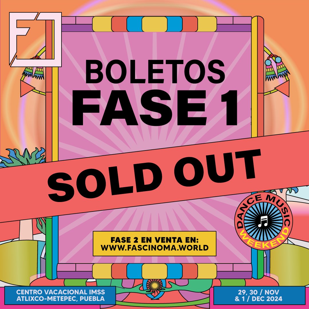 FASCiNOMAspace's tweet photo. Se les avisó! La Fase 1 de boletos está 🪫 #SOLDOUT  y arranca la Fase 2 🔋

Estamos a 26 días de disfrutar #FASCiNOMA2024 juntxs 🫶🏽 

A quién NO te vas a perder? Deja tu recomendación en los comentarios 💬 ⬇️

*Boletos en https://t.co/Gh5s9OX3eM* 🎟️ 👉 Link in Bio

#FASCINOMAmx https://t.co/756lLqfRIN