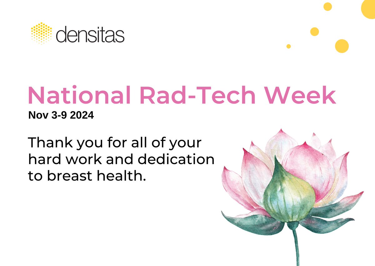 It’s National Rad-Tech Week!

The team at Densitas® would like to take a moment to recognize the technologists who dedicate their time and efforts every week to help patients get the care they need.

#Radiology #Mammography #Breastcancer #Technology #Technologists #NRTW #NRTW24