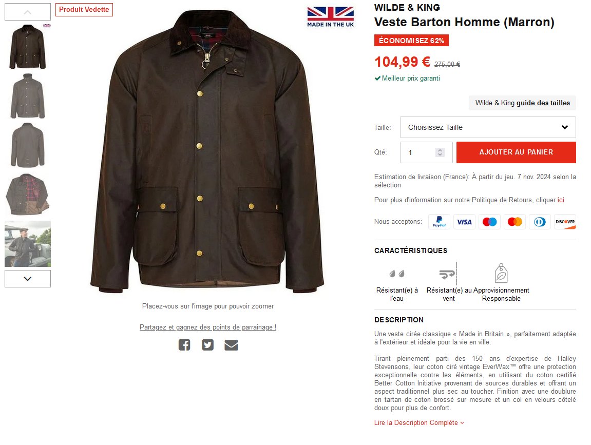 LeJits's tweet photo. @alcools_france Et pour ceux qui voudraient une veste du même genre sans payer la marque, grosse promo ici : 
https://t.co/sLdl4Yo08d
Puis taper dans la barre de recherche : barton wild and king https://t.co/thp4lb86gB