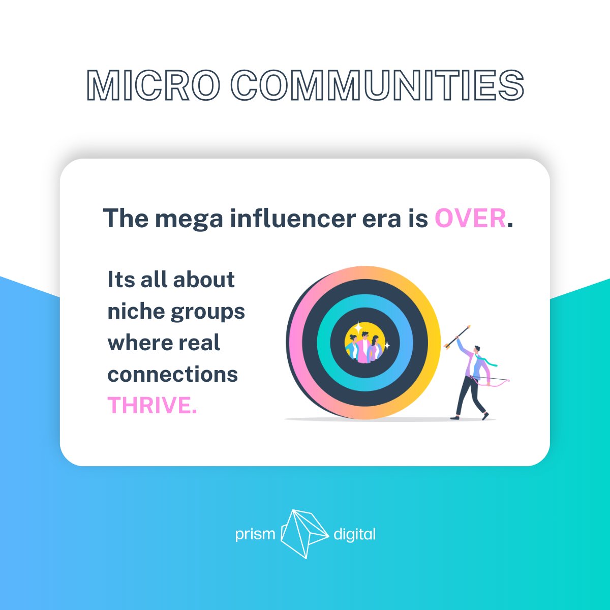PrismDigitalInc's tweet image. Why settle for the chaos of a crowded room when you can vibe with a tight-knit crew that gets your brand? Micro-communities are the secret sauce for turning super-fans into ambassadors.

#microcommunities #targetedmarketing #marketingtips #brandloyalty #brandawareness