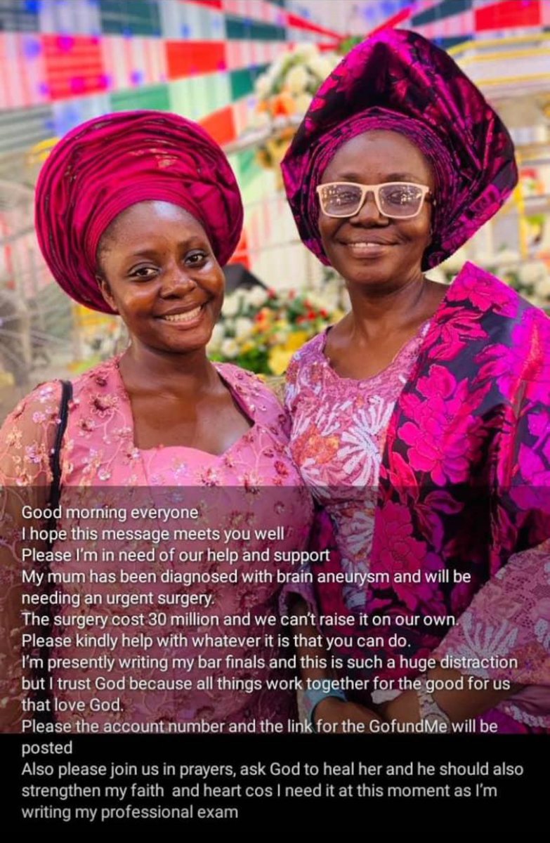 yettydlaw_'s tweet photo. Fadekemi is too kind to be experiencing this🥹.

Not on the eve of bar finals exams.

Please your 1000naira, $50 dollars will go a long way in helping us raise 30million naira in 48hours please.

PLEASE KINDLY HELP RETWEET PLEASE

https://t.co/md6ccUyd6K

@Pinovibes @DONJAZZY https://t.co/5iOhTNNz8v