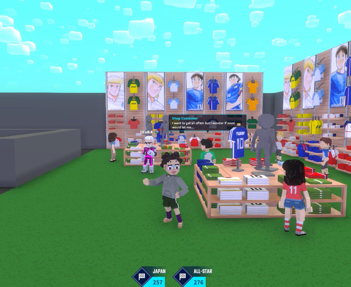 UJolst's tweet photo. ⚽ Tsubasa vs Pierre? Epic showdown in @TheSandboxGame! Grabbed some sweet merch at the Football Wear Shop. Ready to join the match? ⚽ https://t.co/7lv7tHfvzb #TheSandbox #AlphaSeason4 #AS4SocialChallenge https://t.co/whaz5E6mF7