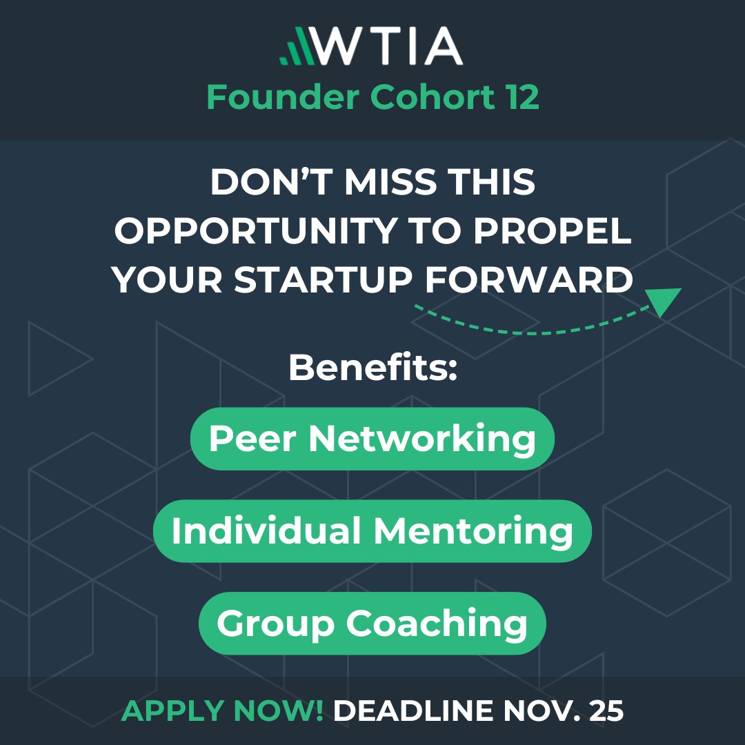 Calling all Washington Tech Founders! The WTIA #FounderCohort Program offers a unique blend of individual mentorship, group coaching, and peer networking to propel your startup forward. Apply now before November 25th: hubs.ly/Q02Wz_VD0
#TechStartup #FounderSupport