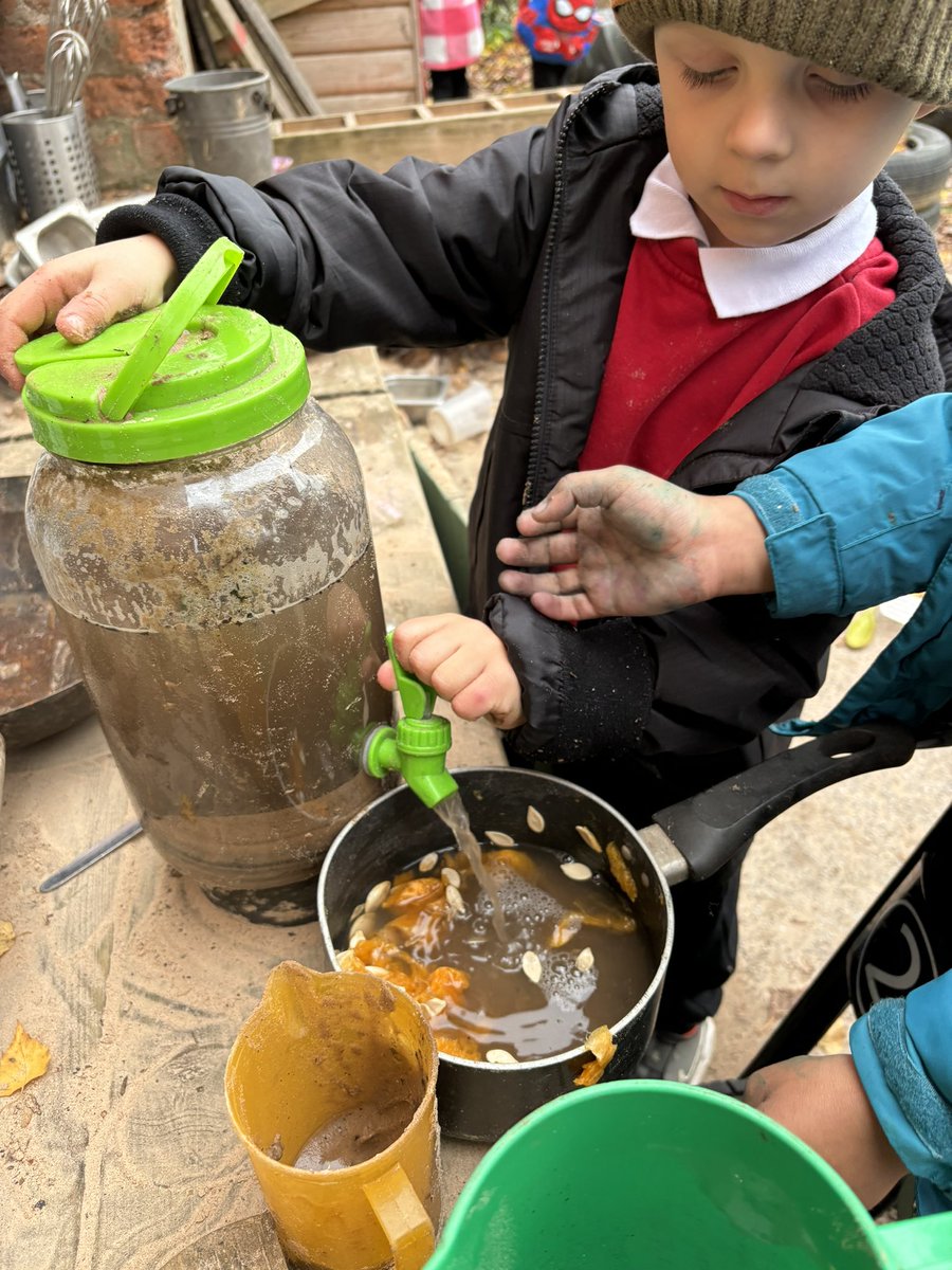 We also painted pumpkins and used the insides of the pumpkins to make pretend soup in our mud kitchen. We have lots more to have fun with all week thank you Mrs Cook! <a href="/mrscookspag/">mrscookspag</a> <a href="/StPeteratGowts/">Saint Peter at Gowts</a>