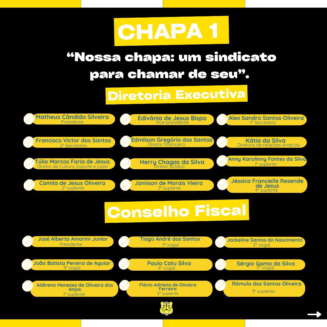 sindppense's tweet photo. ✅ Conforme o art. 43, §1º do Estatuto do SINDPPEN, publica-se a presente relação nominal de chapas eleitorais registradas. https://t.co/Qoepz1K98L