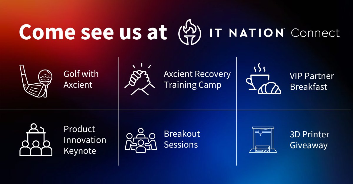 Axcient (@axcient) on Twitter photo Happy IT Nation Connect week! 🎉 The Axcient team is so excited, and we have many ways you can connect with us this week. <a href="/ConnectWise/">ConnectWise</a>, <a href="/TheITNation/">The IT Nation</a> Happy IT Nation Connect week! 🎉 The Axcient team is so excited, and we have many ways you can connect with us this week. <a href="/ConnectWise/">ConnectWise</a>, <a href="/TheITNation/">The IT Nation</a>