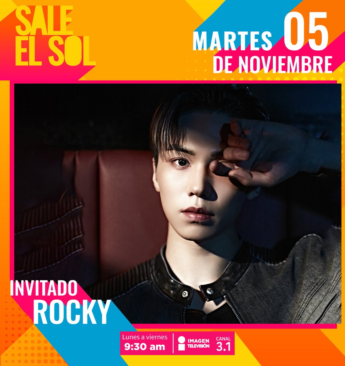saleelsoltv's tweet photo. 🚨¡ALERTA K-POP! 🚨

¡Este martes nos visita en vivo #Rocky en el foro de #SaleElSol! 🕺🏻🎤🤩 

¡No te lo pierdas mañana a las 9:30 am por @imagentvmex! ☀️📺
#Astro #KPop https://t.co/spLLp6oIkc