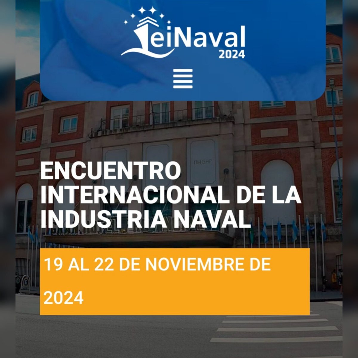 📌Encuentro Internacional de la Industria Naval

🗓 19 al 22 de noviembre de 2024

* Inscripción aquí 👇
 docs.google.com/forms/d/e/1FAI…