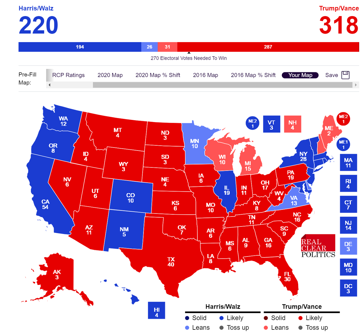 lickitysplit_7's tweet image. For fun, I did an interactive electoral college map. Here's the rest of my thoughts on why I think Trump wins rather handedly:
1. Polling - Trump is polling better in every single swing state. He outperformed polls in 2016 and 2020 and I expect him to do so again. Pollsters even…