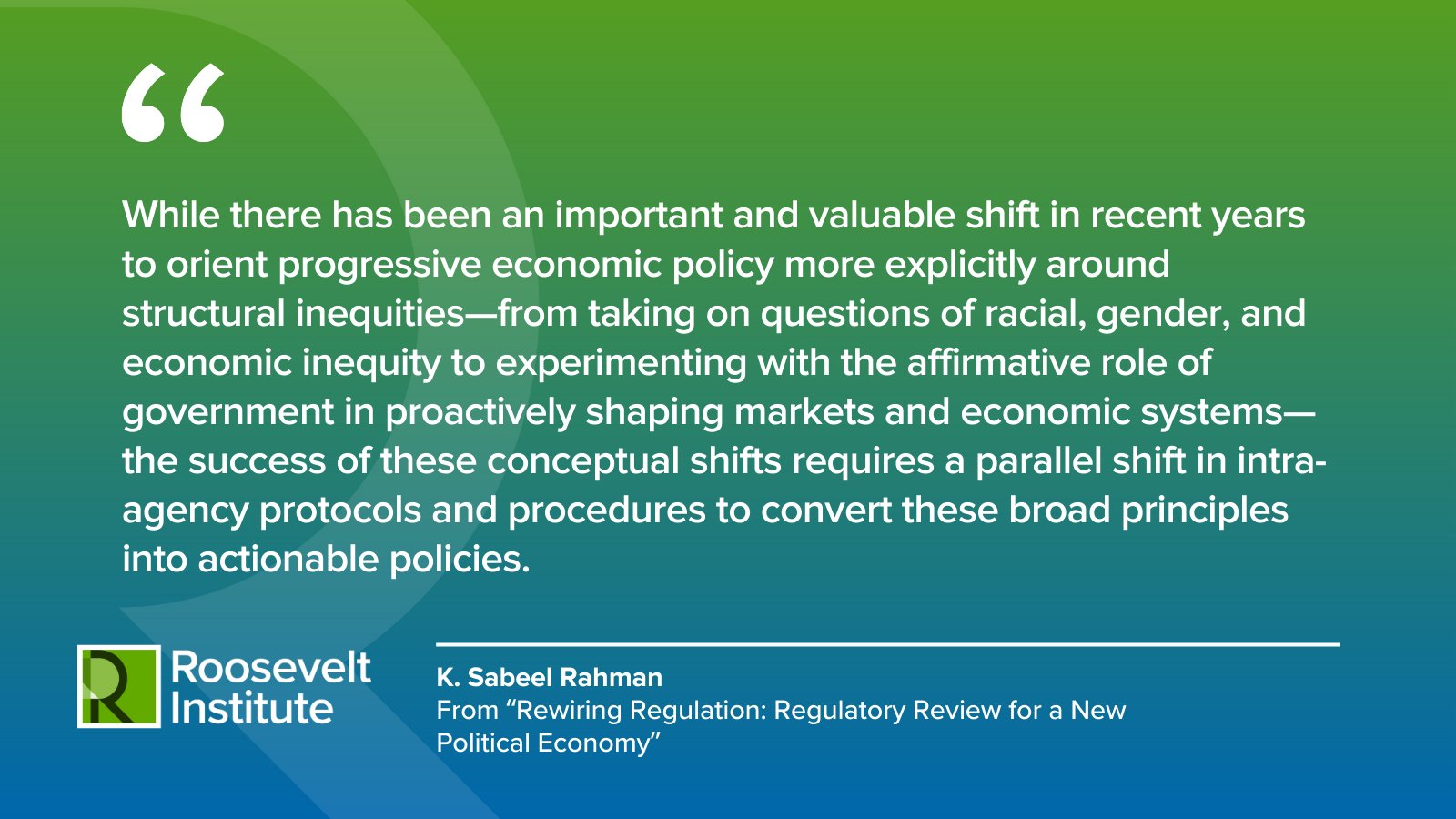 Roosevelt Institute on X: “Executive branch processes have the