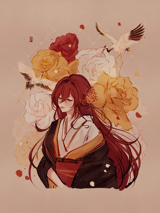 flowers &amp; cranes  #kafhime 