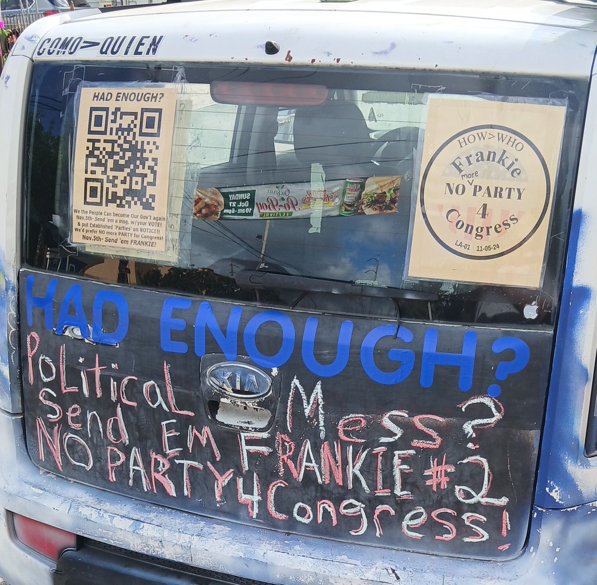 sendemfrankie's tweet photo. 1 day left to reach as many #voters as we can! If ya #HadEnough? Of a #political mess? #SendEmFrankie #2 #tomorrow #election day and tell em all...
#NoParty4Congress! https://t.co/c9OZhmsHiH
