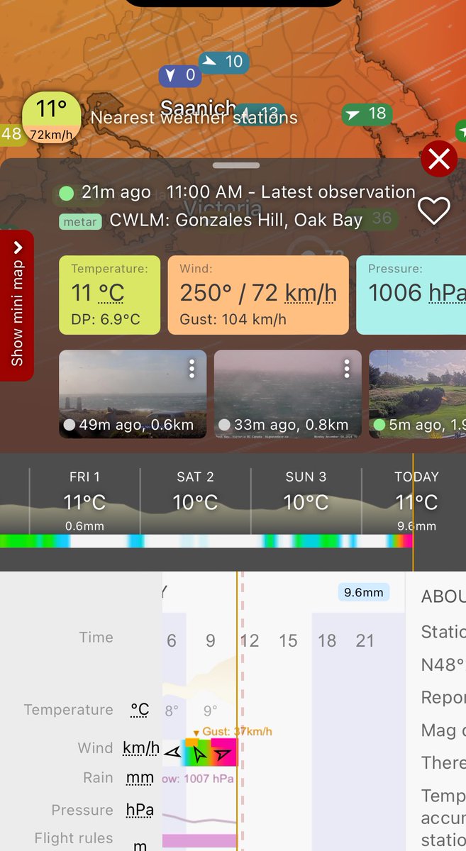 southcoastwx's tweet image. Holy Moses!! Oak Bay, Victoria, winds are currently west 72 gusting to 104km/h! 
Stay safe Victoria. #BCStorm #BCWind #BCStormwatch @LouisaCherry19