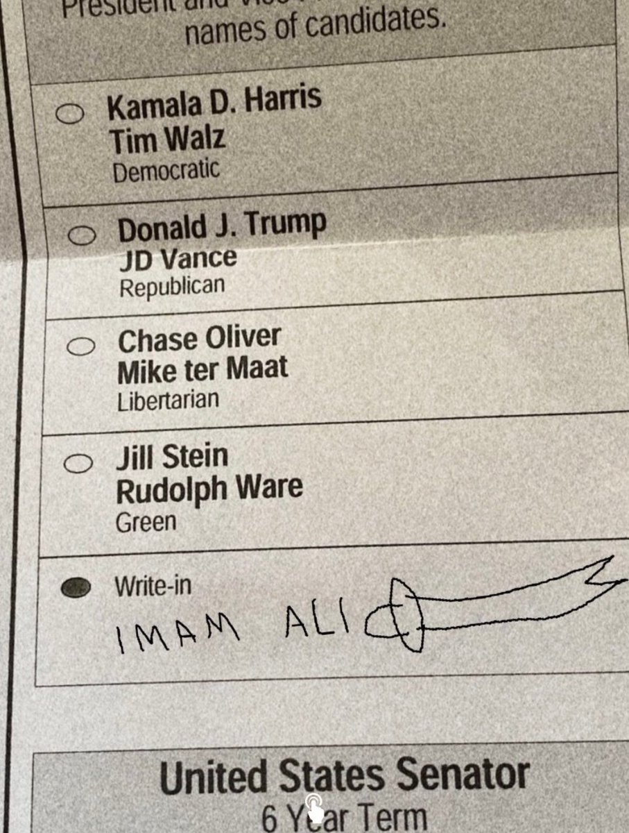 ABD seçimlerinde İmam Ali’ye oy verildi.