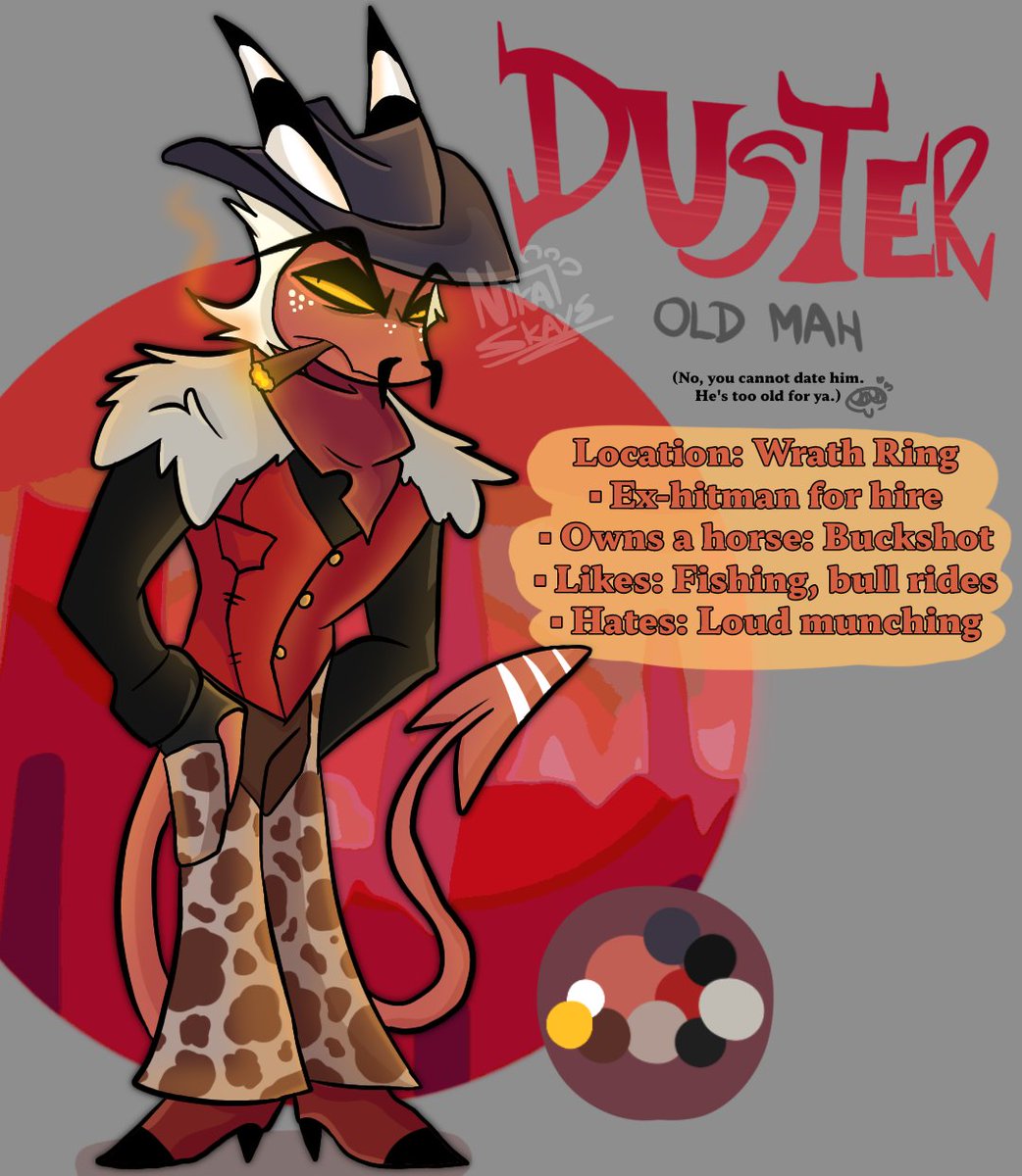 Here's Duster's color palette 🔥 Now the last amigo is left to