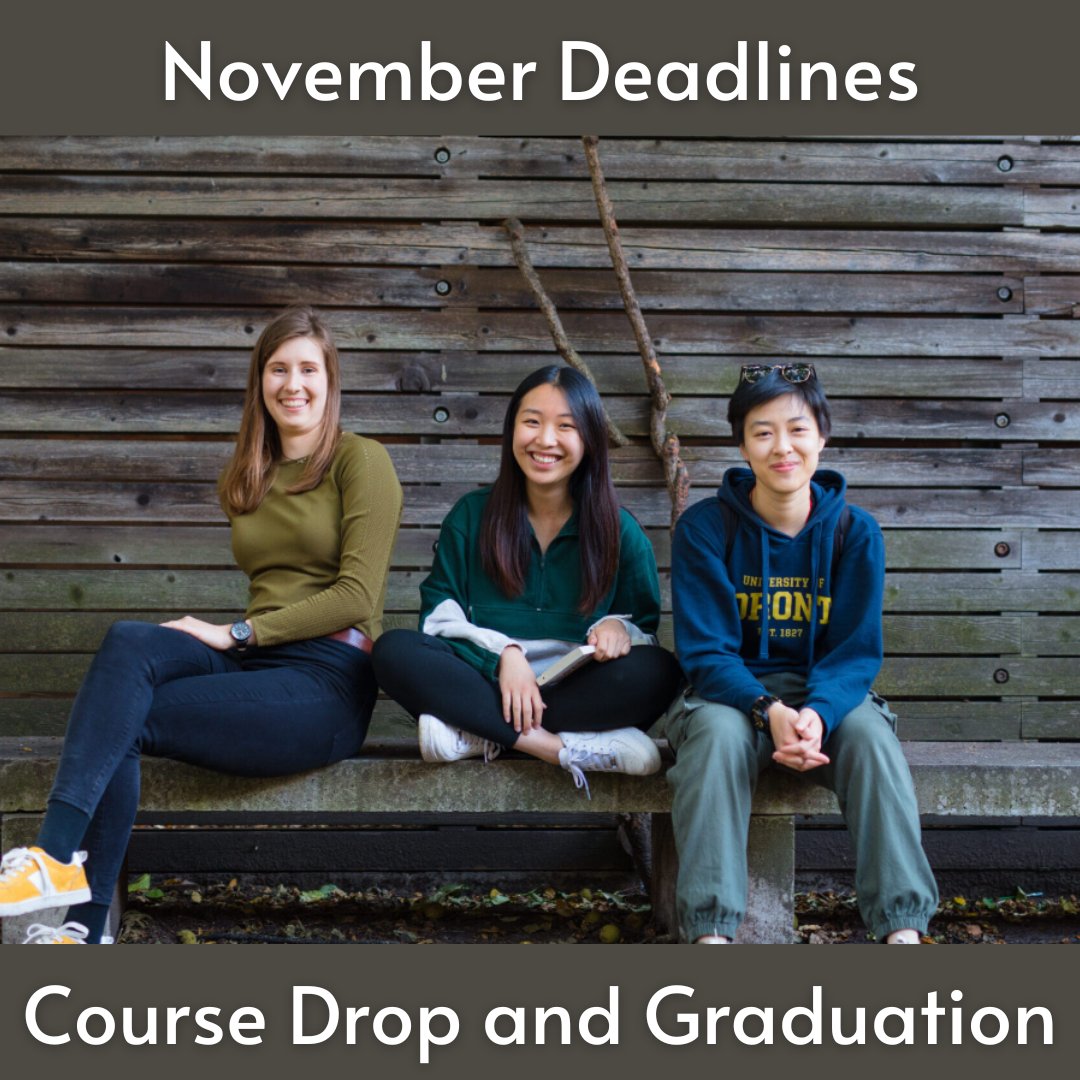 Hey, Woodsworth! As we move into November, there are several important upcoming dates and deadlines. More info on our IG, @/woodsworthregistrar

#UofT #Woodsworth #ArtSci #UofTBound #Fall2024 #Classes #course #drop #Exams #Finals #assessments #accommodations #deadline #graduation