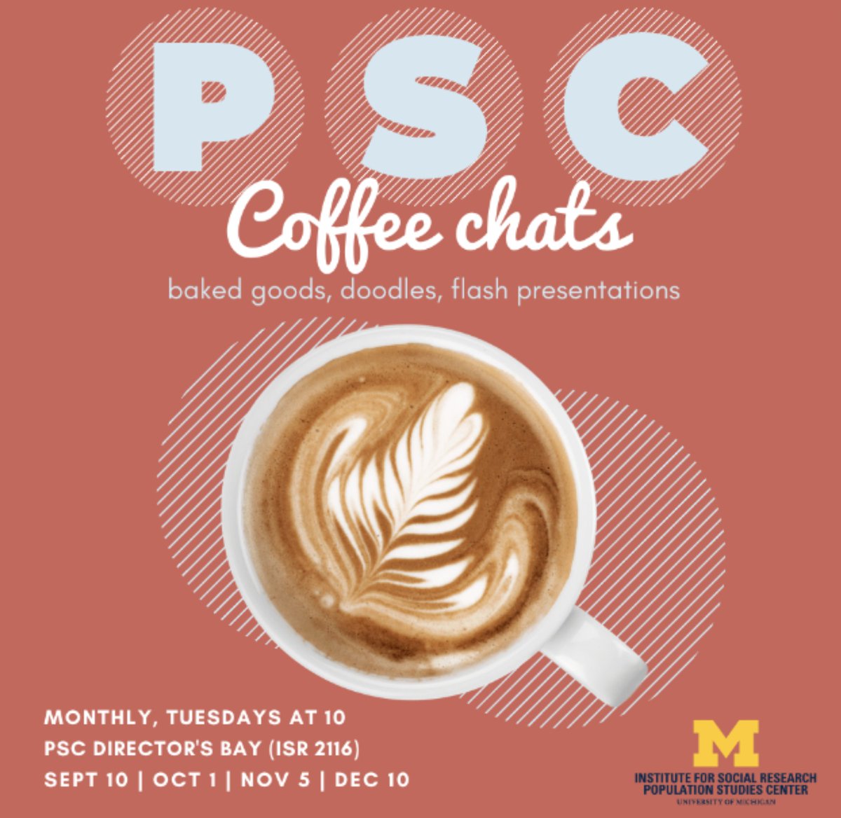 UM_PSC's tweet photo. Happening tomorrow, besides that other thing! Our flash interview will be with family demographer and health equity scholar @EmilyTreleaven @UM_PSC @UM_SRC @UM_CGHE #CVFS. See you at the @UM_PSC coffee chat! 🗳️☕️💙 https://t.co/E2U2gzqiAq