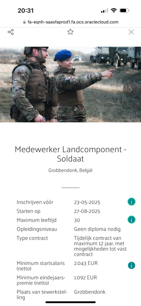 Stephan Boonen (@bonenski) on Twitter photo Yes!! <a href="/BelgiumDefence/">Belgian Defence</a> communiceert uiterst transparant over wat je kan verdienen als beginnend soldaat! Geniet van álle voordelen als militair óf burger bij # Defensie en maak een afspraak in een Informatiecentrum bij jou in de buurt 🫡
Via: mil.be/nl/werken-bij-… Yes!! <a href="/BelgiumDefence/">Belgian Defence</a> communiceert uiterst transparant over wat je kan verdienen als beginnend soldaat! Geniet van álle voordelen als militair óf burger bij # Defensie en maak een afspraak in een Informatiecentrum bij jou in de buurt 🫡
Via: mil.be/nl/werken-bij-…