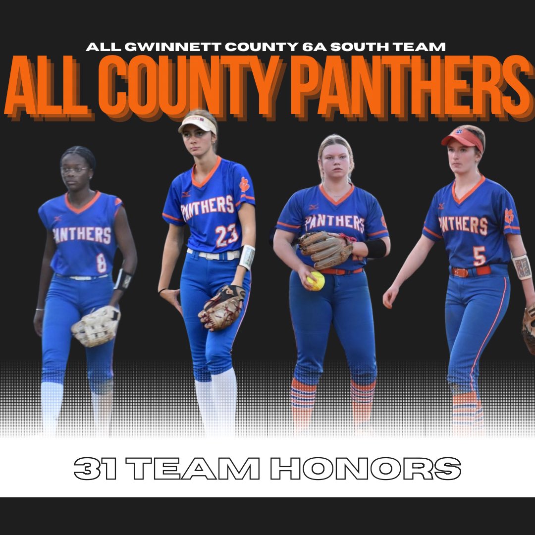 Congratulations to these four panthers who were chosen to make the All Gwinnett County South 6A Team! #Team31 #AllCounty