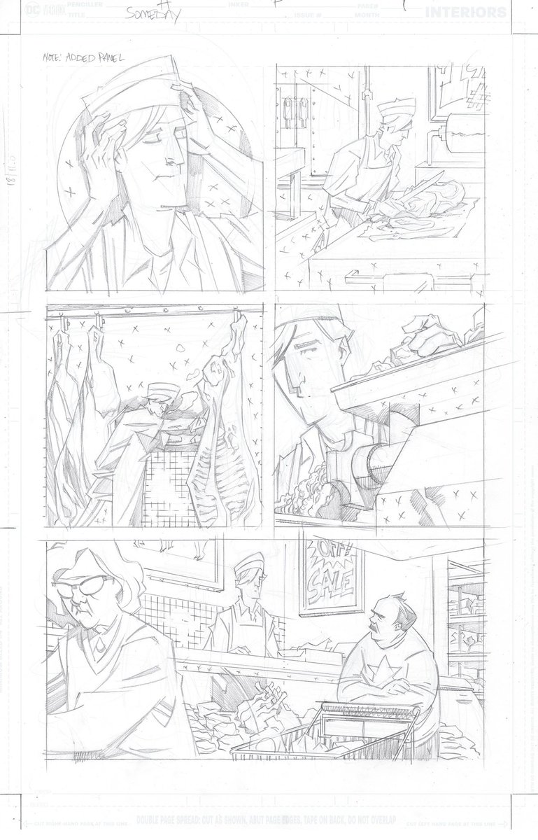 Art by <a href="/philhester/">Phillip Hester</a> for the story Someday. A story about young butcher from an actual young butcher! You’ll never see the ending coming! The only way to read it is by backing Pots and Panels! 2 days left and you get a bunch of free comics just for backing! kickstarter.com/projects/monst…