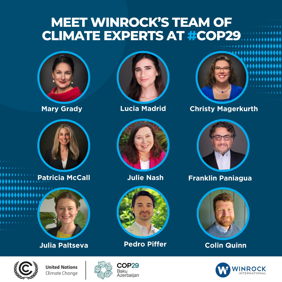 We’ll soon be in #Baku to participate in #COP29 hosted by the United Nations.

Winrock’s climate experts are ready to collaborate and join the conversation for a greener world.  winrock.org/program-areas/…