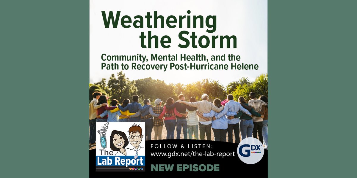 NEW PODCAST EPISODE!  
Weathering the Storm: Mental Health, and the Path to Recovery Post-Hurricane Helene

Listen where you get pods, or visit gdx.net/the-lab-report

#genovadiagnostics #podcast #HurricaneHelen #mentalhealth