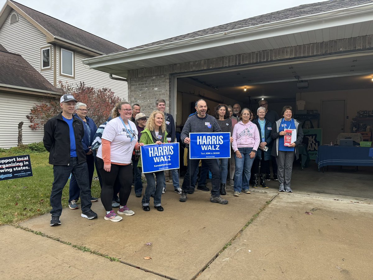 Comedian Paul Scheer joins canvassers for the Harris-Walz campaign in Fitchburg, WI