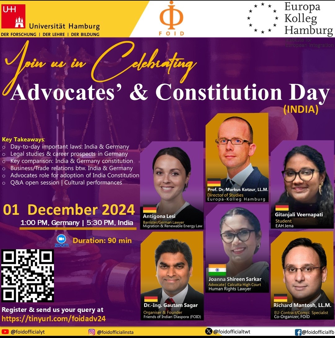 Mantosh_Richard's tweet photo. Dear Friends &amp; Colleagues,

I am pleased to once again co-organize with Friends of Indian Diaspora ( @foidofficialtwt ) and speak at the online event to commemorate the Advocates' and Constitution Day of India.
Limited spots available at the link:

https://t.co/t9dzWRNC6H https://t.co/OxevgiRnwR