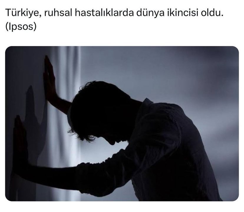 Türkiye, ruhsal hastalık oranında dünya ikincisi! (Ipsos) Toplum sağlığını tehdit eden bu durum, psikolojik destek ihtiyacının ne kadar büyük olduğunu gösteriyor. Sağlık sistemi, yeterli sayıda psikolog ve ruh sağlığı desteği ile güçlendirilmeli.
#ToplumaPsikologGerek