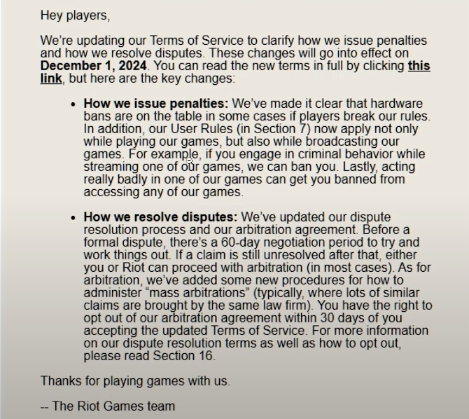 PSA to all league streamers:

You can get banned in league for saying bad stuff on ur league stream, this starts on Dec 1st 2024.