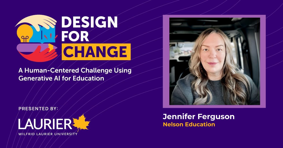 Jennifer Ferguson (@fergeeksongirl) on Twitter photo 🚀 Stoked to rep <a href="/NelsonClassroom/">Nelson</a> as a mentor for #DesignForChange! Post-secondary Ss across Canada, here’s your chance to make education more accessible w/#GenAI
Register now 👉 bit.ly/joinDFC24
<a href="/Laurier/">Wilfrid Laurier University</a> <a href="/HackworksInc/">Hackworks</a> #FutureOfEd #InclusiveEducation <a href="/UCalgary/">U Calgary</a> <a href="/UAlberta/">University of Alberta</a> 🚀 Stoked to rep <a href="/NelsonClassroom/">Nelson</a> as a mentor for #DesignForChange! Post-secondary Ss across Canada, here’s your chance to make education more accessible w/#GenAI
Register now 👉 bit.ly/joinDFC24
<a href="/Laurier/">Wilfrid Laurier University</a> <a href="/HackworksInc/">Hackworks</a> #FutureOfEd #InclusiveEducation <a href="/UCalgary/">U Calgary</a> <a href="/UAlberta/">University of Alberta</a>