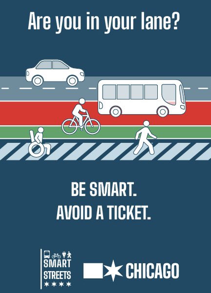 Today CDOT and <a href="/ChicagoDOF/">Chicago Department of Finance (DOF)</a> launched the Smart Streets Pilot Program to keep bus &amp; bike lanes clear for safe, efficient travel. 🚌🚲🚶🏼

A 30-day warning period begins now, with mailed warnings for parking violations in these lanes. More details here: chicago.gov/city/en/depts/…