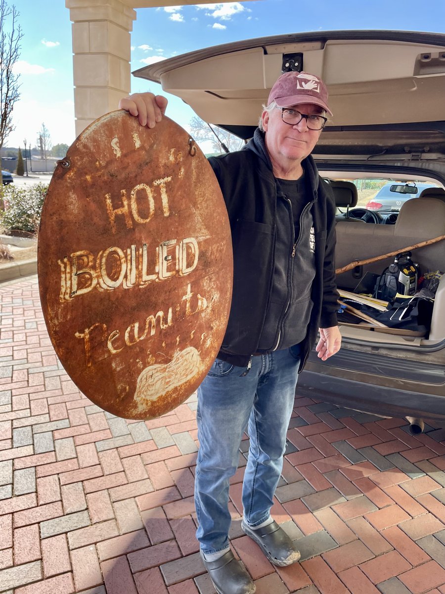 Nov 4 at 8E on <a href="/SECNetwork/">SEC Network</a> we take <a href="/TrueSouthTV/">TrueSouth TV</a> to Upstate, South Carolina. Back in January, I walked the Pickens Co Flea Mkt w my great friend (and great writer) George Singleton. He spotted this old boiled peanut sign. And then let me buy it. This spring we returned to film...