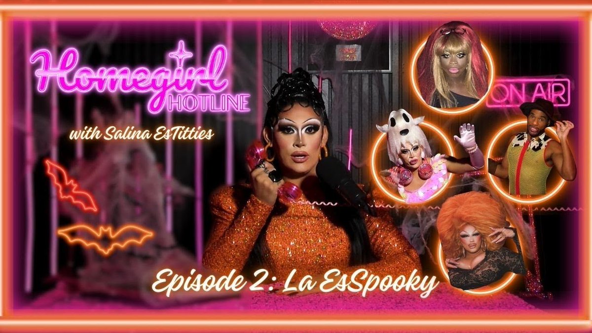 socialitelife's tweet photo. #QuickDrag: On the second episode of her new series Homegirl Hotline, @SalinaEstitties serves up a Halloween episode. She takes fan calls, gives advice about getting ghosted and gets a telephonic visit from Bob the Drag Queen. WATCH: https://t.co/Izc9gWjHTo https://t.co/M3mpMs45Of