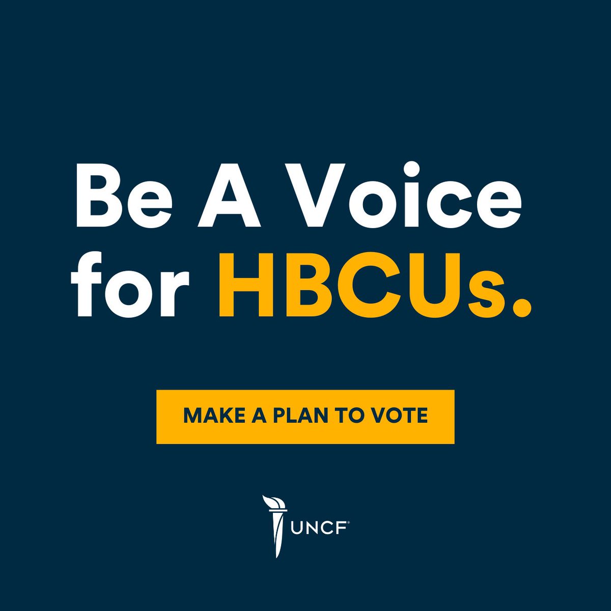 The future of HBCUs is on the line. Our leaders determine whether HBCUs have the funds to thrive.
 
HBCUs matter. So does our vote.
 
Make a plan to vote on Nov. 5! Visit: UNCF.org/Vote4HBCUs
 
#UNCF4HBCUs