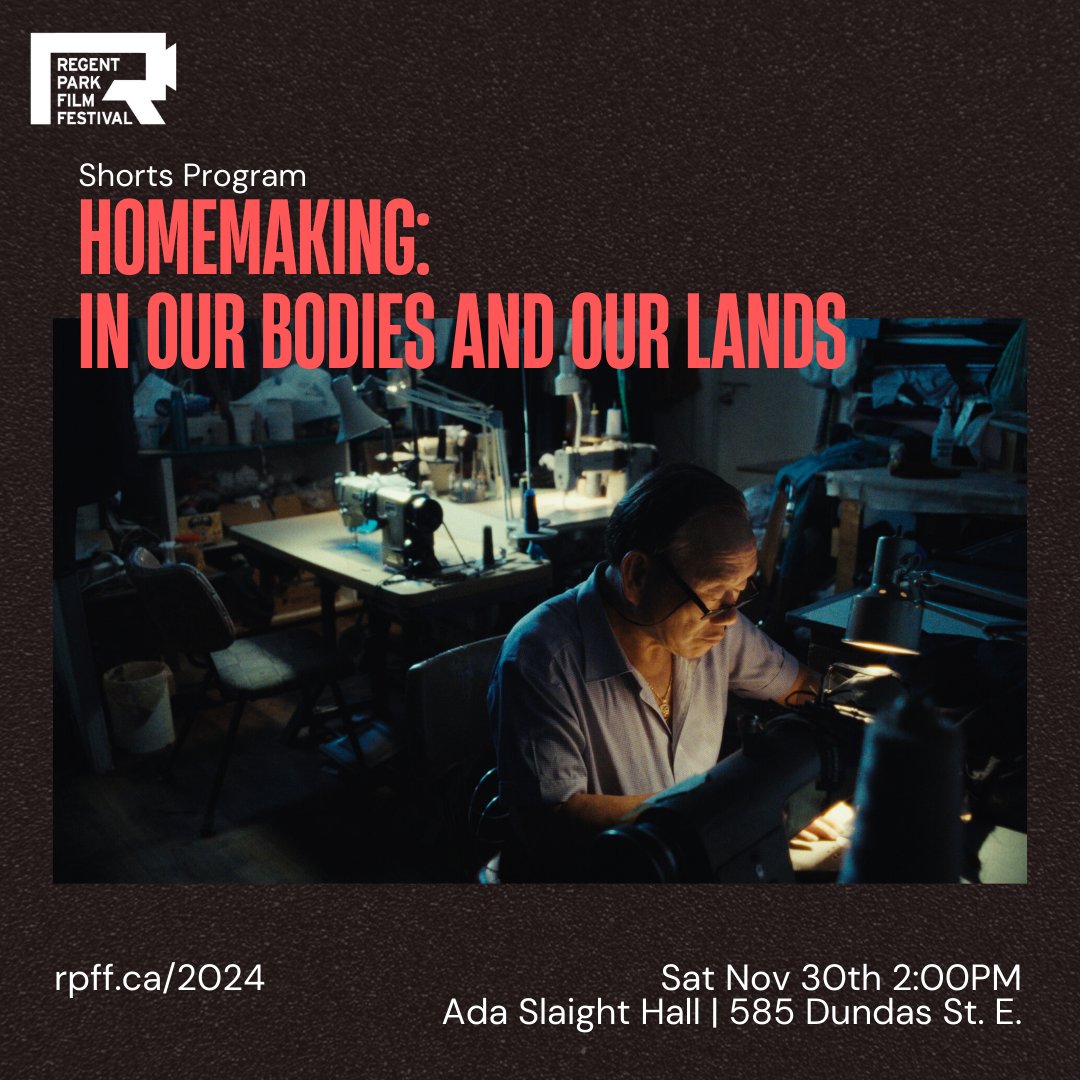Join us for our first shorts program HOMEMAKING: IN OUR BODIES AND OUR LANDS is Saturday November 31st at 2:00 PM!  

Thank you to our co-presenters <a href="/breakthroughsff/">Breakthroughs Film Festival</a> and <a href="/TSVToronto/">Trinity Square Video</a> 

Get FREE tickets at rpff.ca/2024