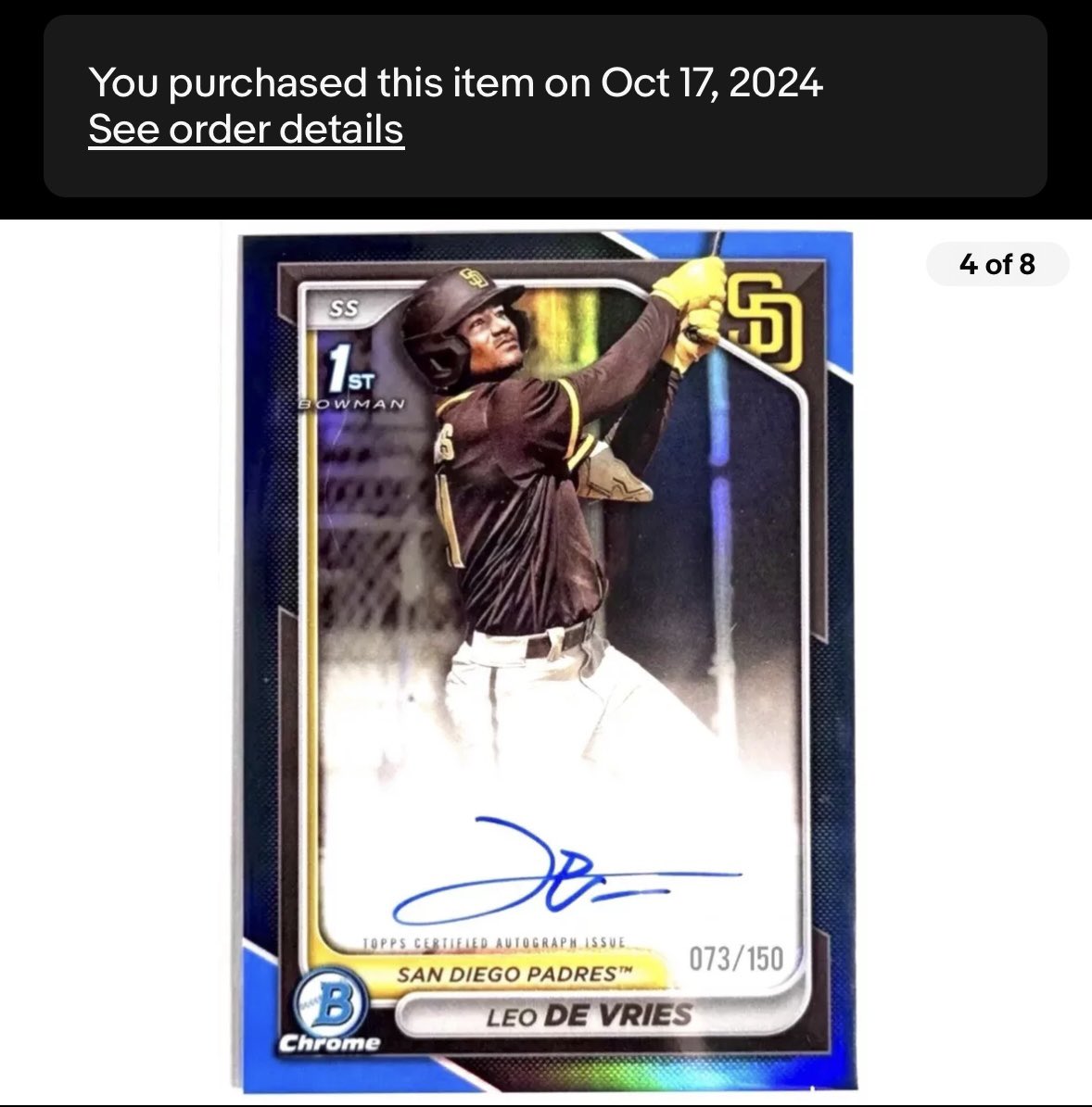 LooksOffCenter's tweet image. Yet another example of @eBay “Authentication” program providing negative value. Clearly a different card than the listing (photoshopped), and they refuse to let me return it. Pathetic. 

@CardPurchaser @midwestboxbreak