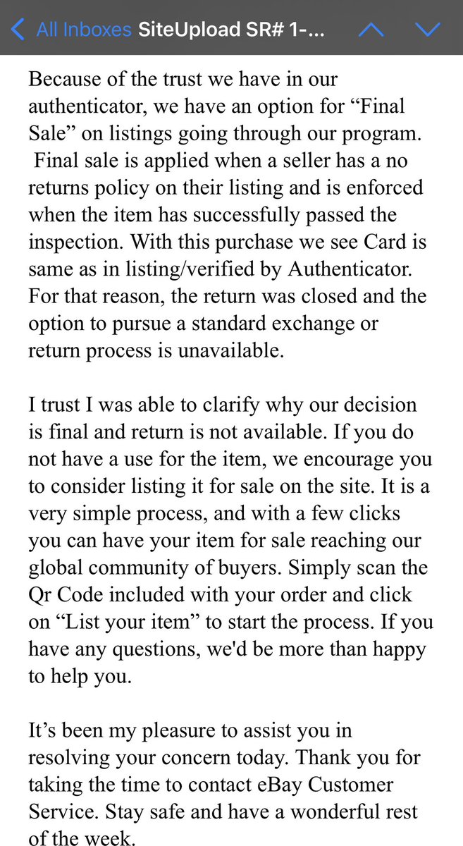 LooksOffCenter's tweet image. Yet another example of @eBay “Authentication” program providing negative value. Clearly a different card than the listing (photoshopped), and they refuse to let me return it. Pathetic. 

@CardPurchaser @midwestboxbreak