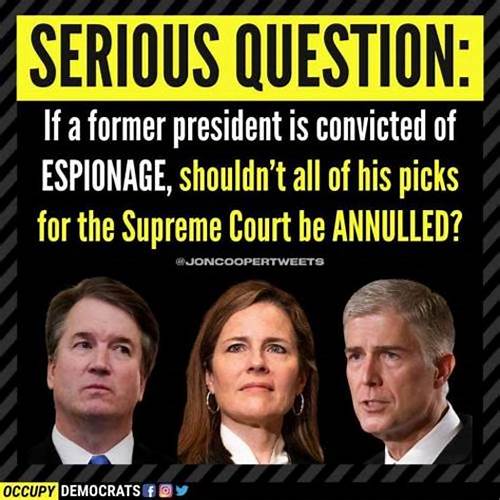 Do you think that Trump's picks should be annulled and the next president of record should appoint new judges to the SCOTUS if Trump is convicted?  Yes or No?