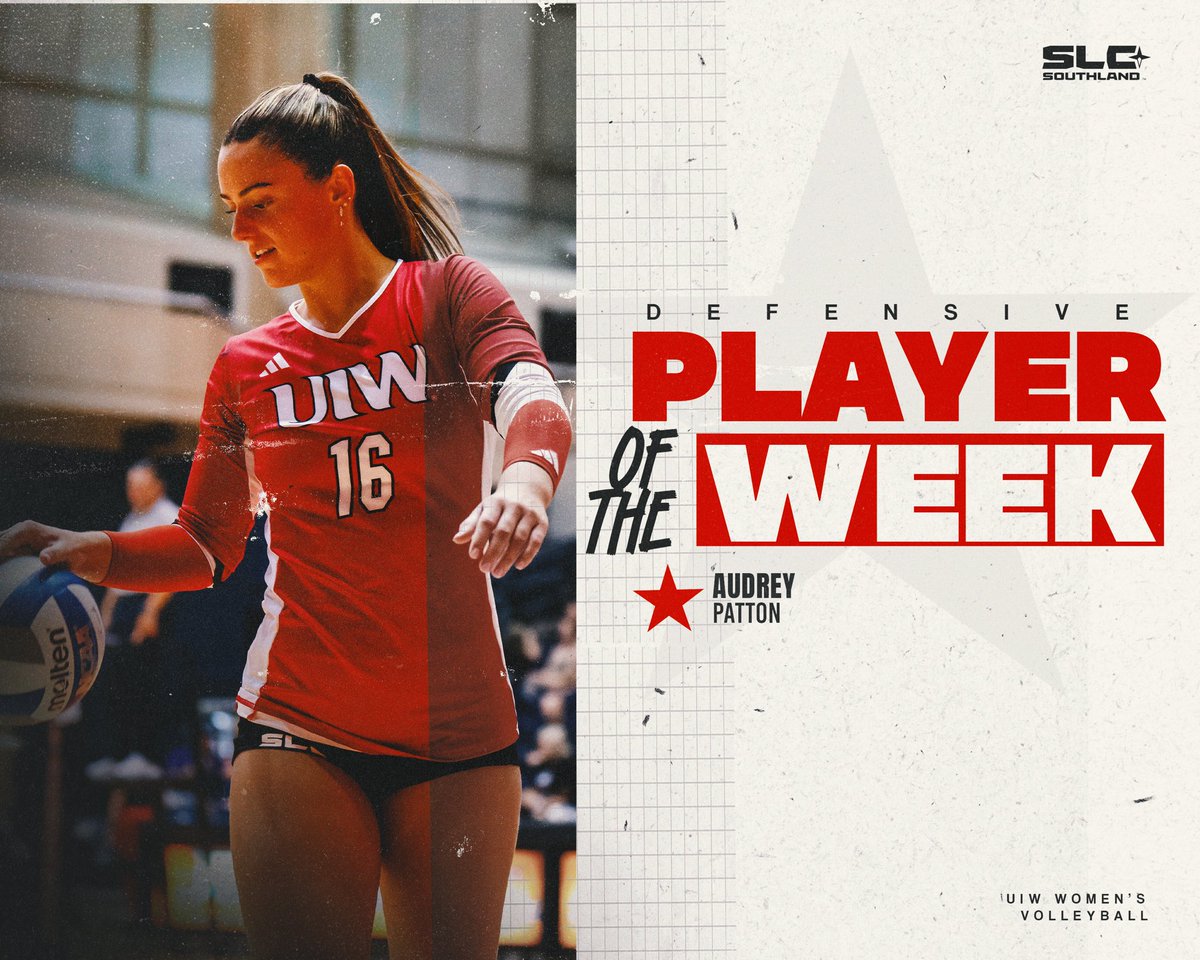 UIWVolleyball's tweet photo. Nobody does it like Audrey 🤷‍♀️

Patton set a career-high in digs with 3️⃣ 1️⃣ in the Cardinals historic win over the Islanders to take home defensive POTW honors

#TheWord | #TakeFlight https://t.co/GbUmlAVz6d