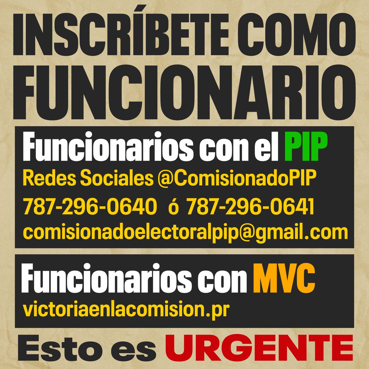 🚨INSCRÍBETE PUÑETA!!! 

El tribunal acaba de decir que van a contar papeletas ininterrumpidamente aunque NO HAYA BALANCE EN CANTIDAD DE FUNCIONARIOS.

HAY QUE ACABAR CON LA MALDITA CORRUPCIÓN!! VEN A AYUDAR!!