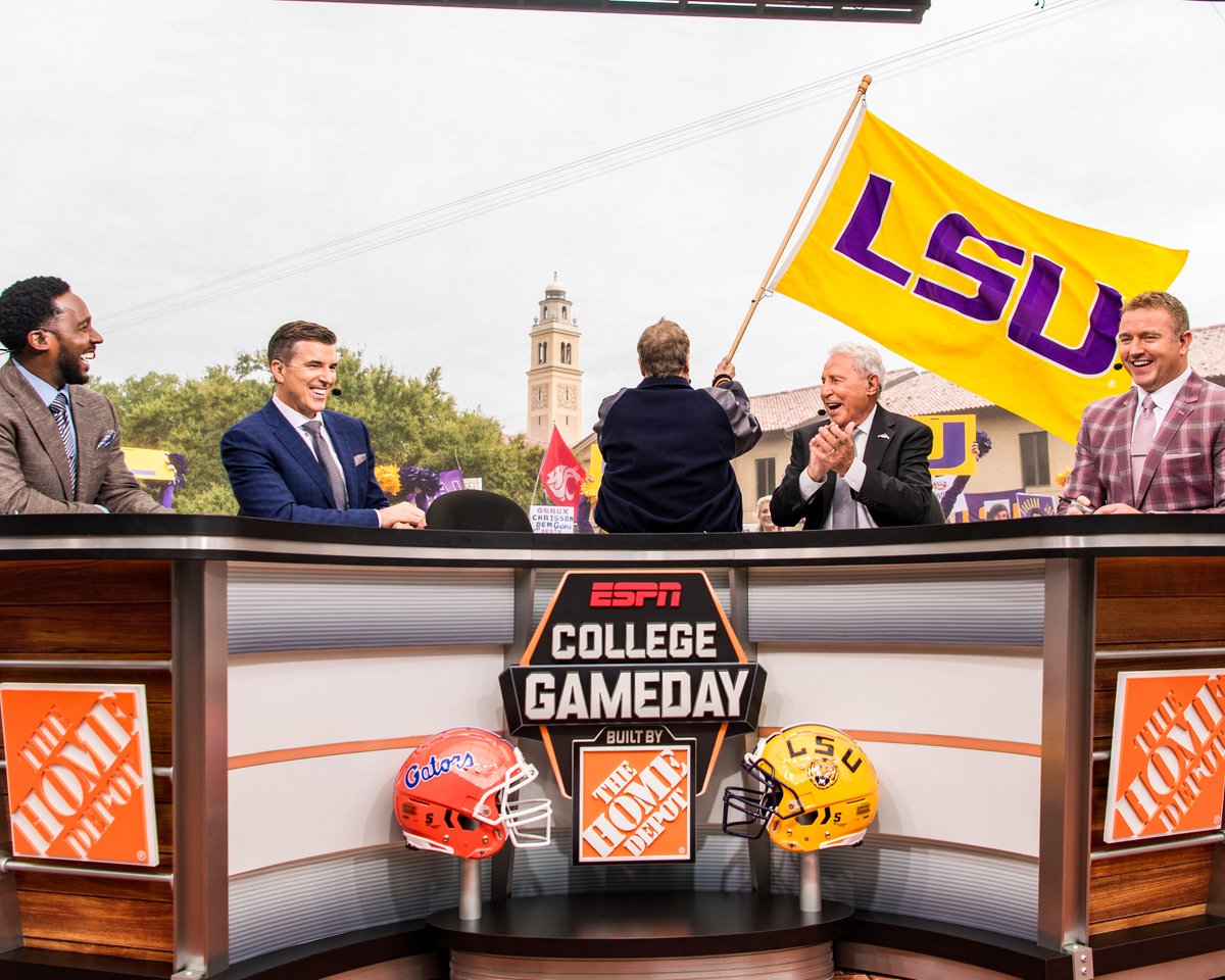 LSUfootball's tweet image. Saturday will be the 14th appearance in Baton Rouge for @CollegeGameDay. See you at The Quad!