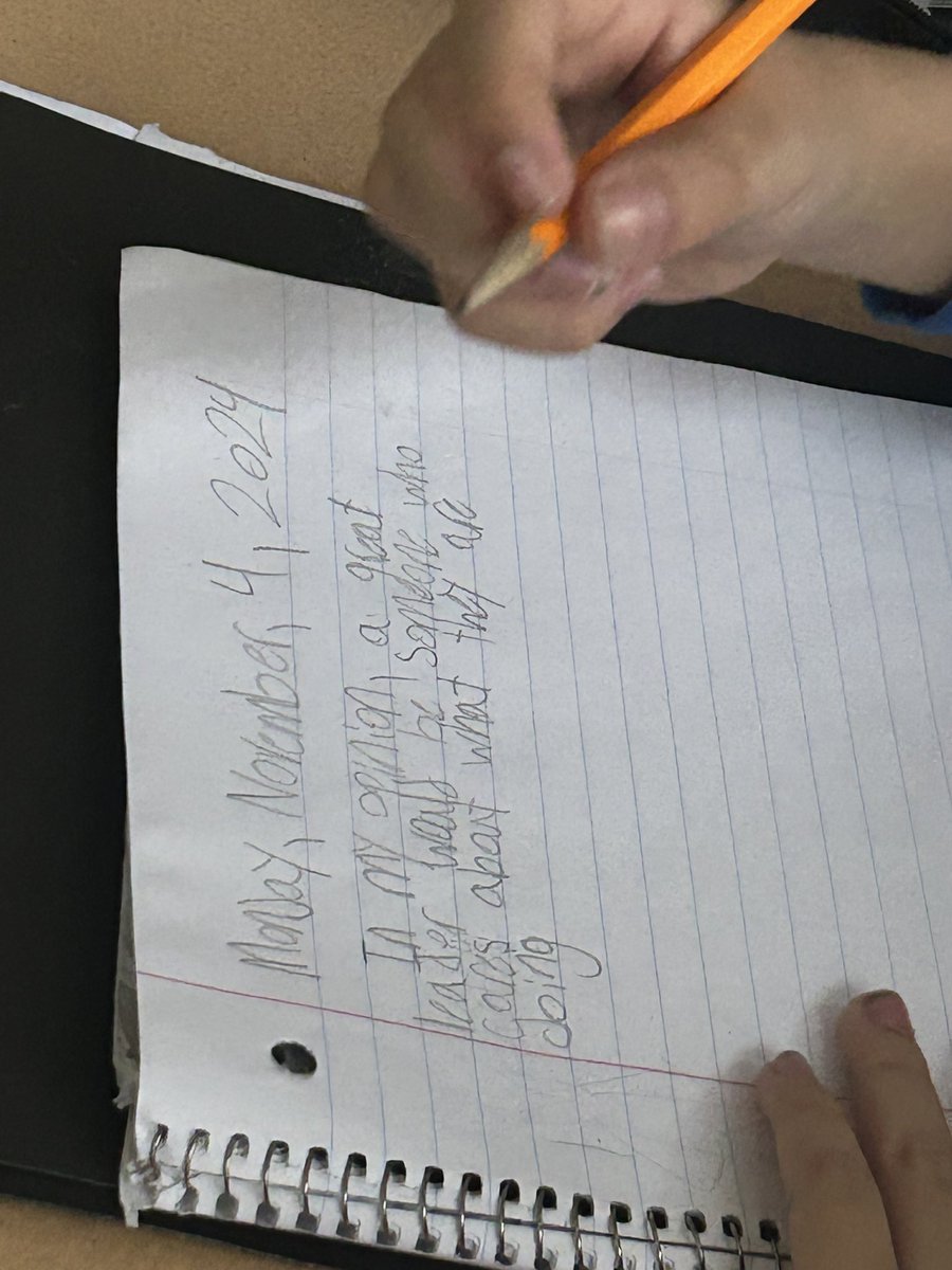 6th graders are sharing some insightful words about our what makes a good leader. #BeEvergreen