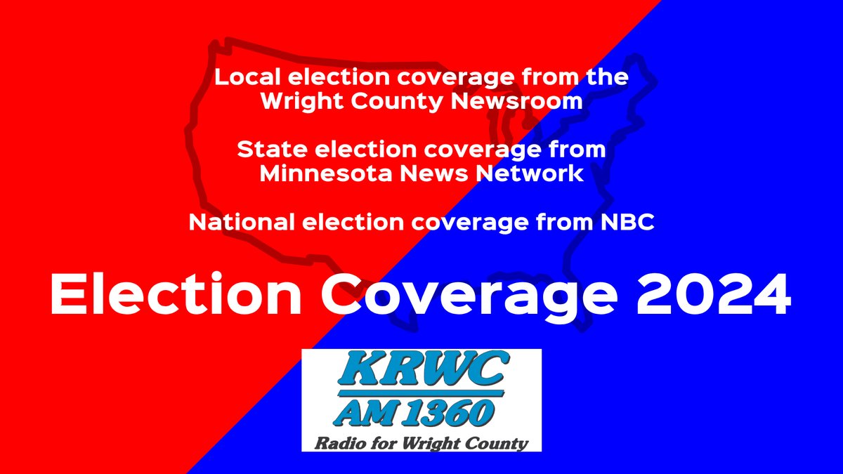 krwc1360's tweet photo. Tune in Tuesday evening for continuing election coverage on KRWC Radio...
We will have the vote totals as they come in for local elections, as well as state election coverage from the Minnesota News Network, and presidential election coverage from NBC News Radio. https://t.co/tlnjc0nF0L