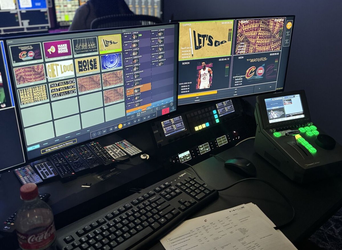 tbcconsoles's tweet photo. The @cavs’ broadcast control room at the Rocket Mortgage FieldHouse relies on @tbcconsoles for precise space management and streamlined workflow. Our custom configurations optimize space and support seamless, efficient game-day operations. https://t.co/5tKdLgu0yo https://t.co/ouIWREyd55