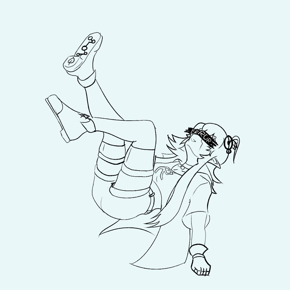 Akuzeru2's tweet photo. Honestly, it's been a long, long time since I last drew something "seriously", but I happened to play #FNFvirusR mod and I really liked the design of #VirusR.

So I made this little sketch, hope you like it.

@KuronoZEN https://t.co/6rmwm9sq27