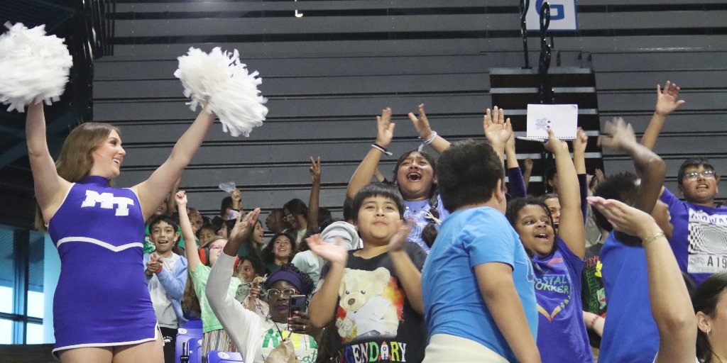 Approximately 5,800 4th &amp; 5th students (approximately 93 buses!) from 26 Rutherford County Schools spent Monday cheering on MTSU men’s basketball at the annual Education Day game. The H.P. Campus School choir sang the national anthem. MTSU won 97-51 over Oglethorpe University.